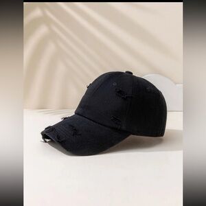 Women Ripped Solid Casual Baseball Cap For Daily Life Street